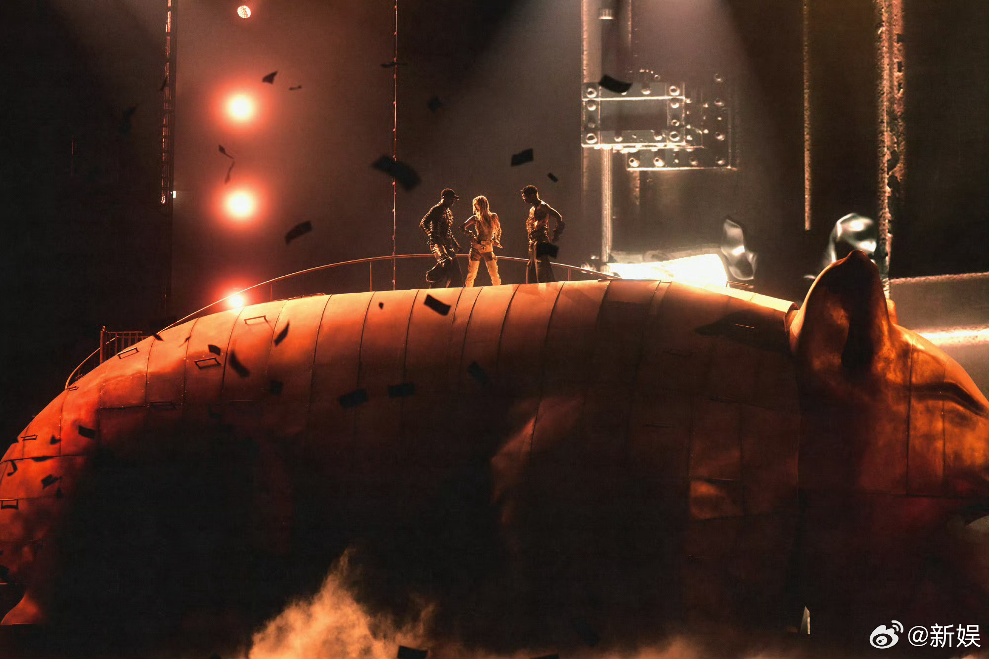 A giant snake prop used in Jolin Tsai's concert, which was cited in the report as promoting superstition